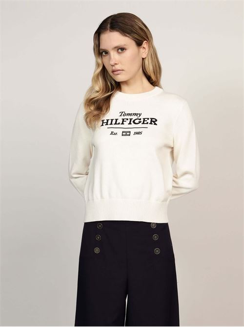 LOGO C-NECK SWEATER TOMMY HILFIGER | WW0WW43960/Z00